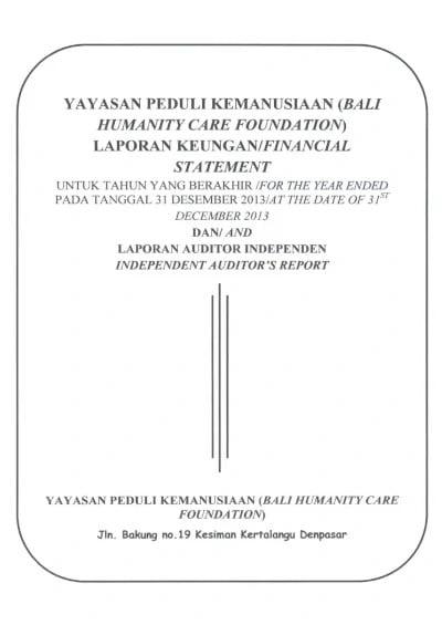 YPK Bali Auditor Report 2013