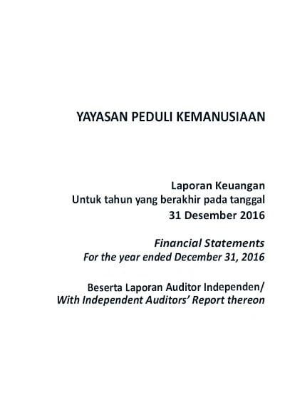 Laporan Auditor YPK Bali 2016