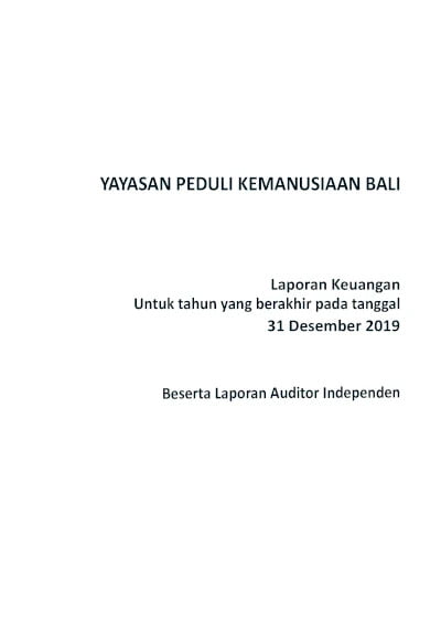 YPK Bali Auditor Report 2019