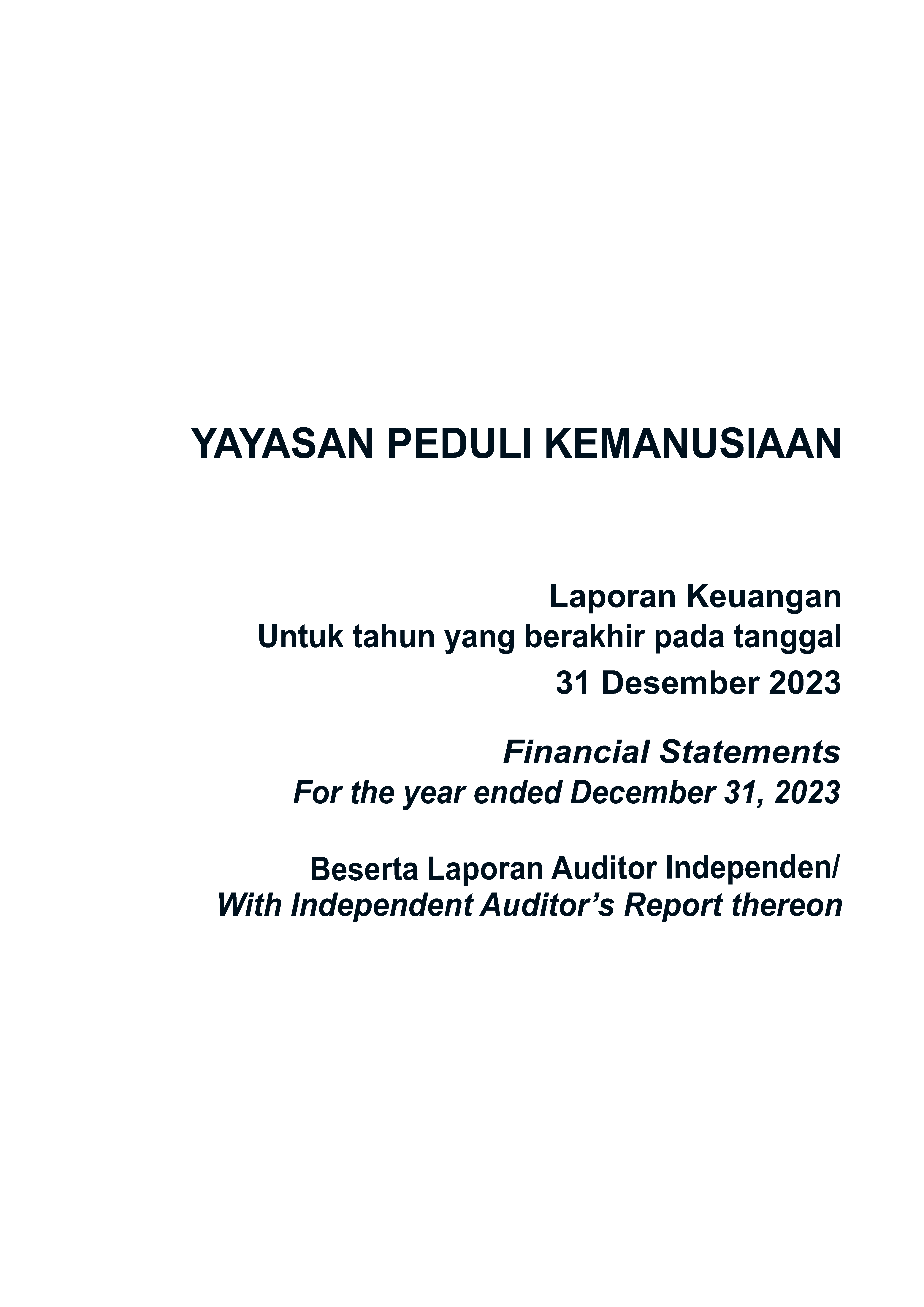 YPK Bali Auditor Report 2023